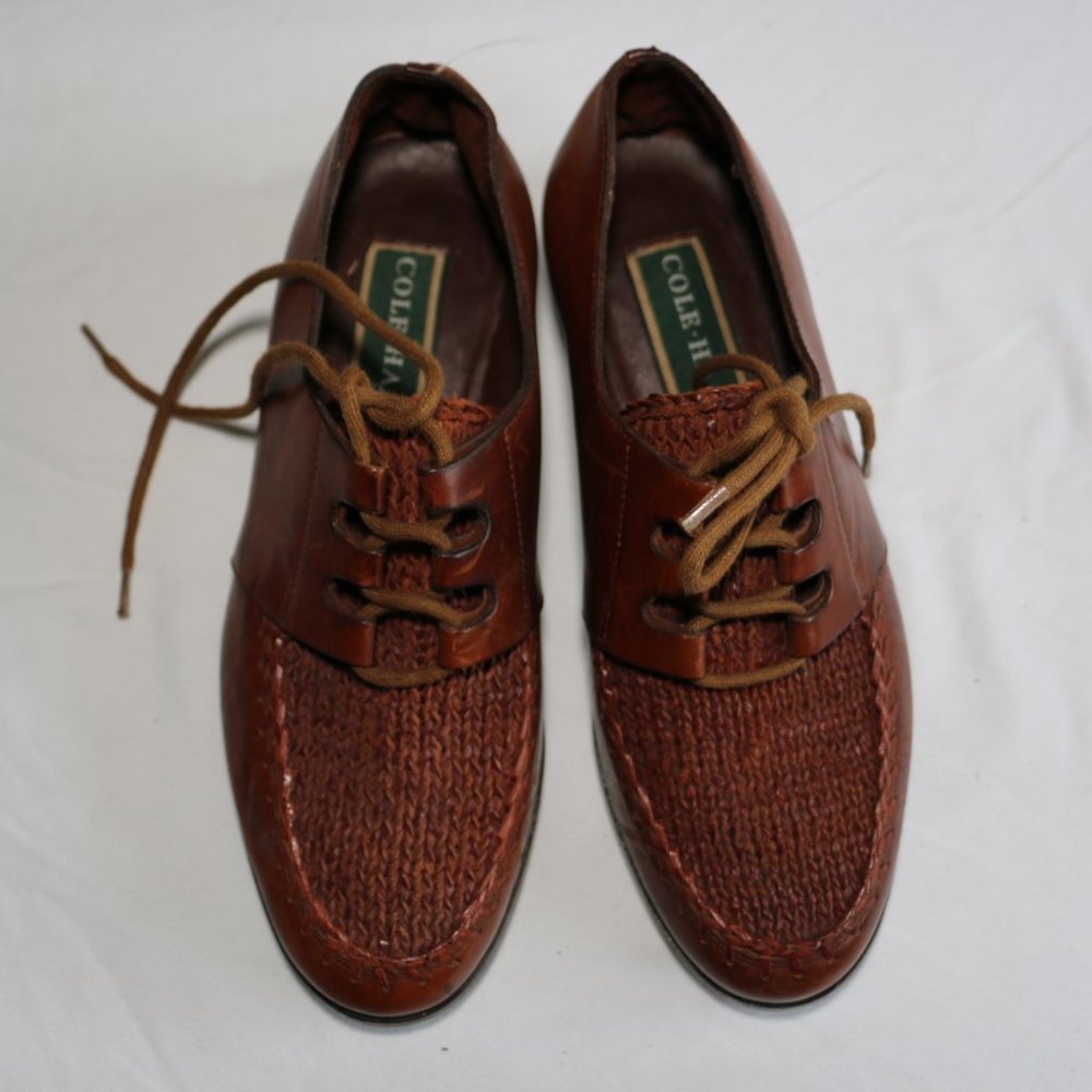 Cole Haan Brown Leather Lace Up Oxfords